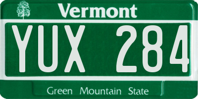 VT license plate YUX284