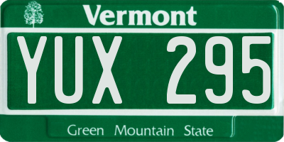 VT license plate YUX295