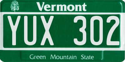 VT license plate YUX302