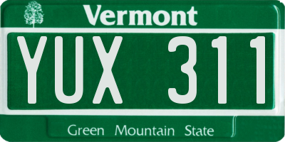 VT license plate YUX311
