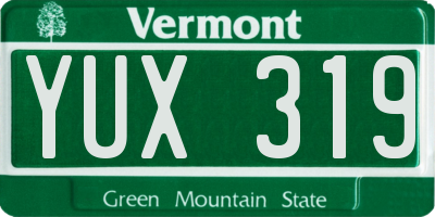 VT license plate YUX319