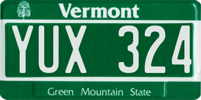VT license plate YUX324