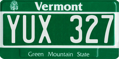 VT license plate YUX327