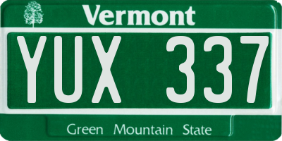 VT license plate YUX337