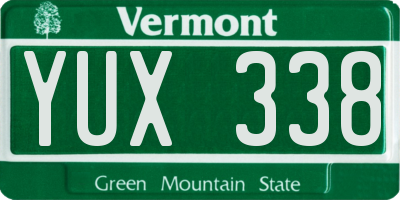 VT license plate YUX338