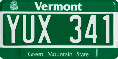 VT license plate YUX341