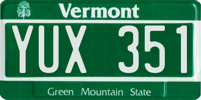 VT license plate YUX351