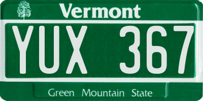 VT license plate YUX367