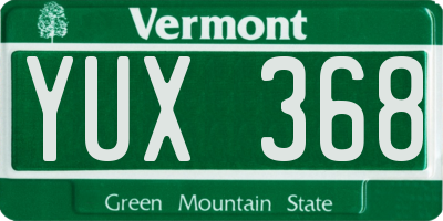 VT license plate YUX368