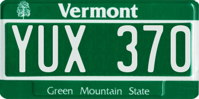 VT license plate YUX370