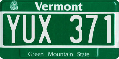 VT license plate YUX371
