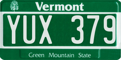 VT license plate YUX379