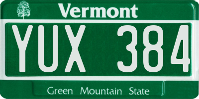 VT license plate YUX384