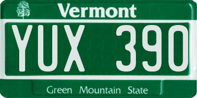 VT license plate YUX390
