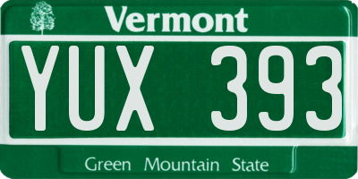 VT license plate YUX393