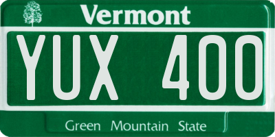 VT license plate YUX400
