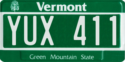 VT license plate YUX411
