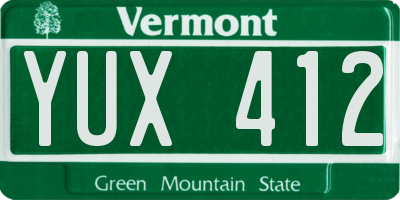 VT license plate YUX412