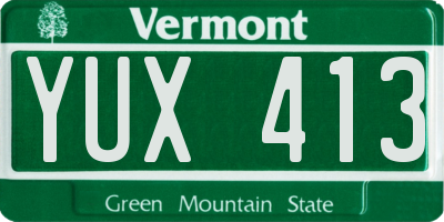 VT license plate YUX413