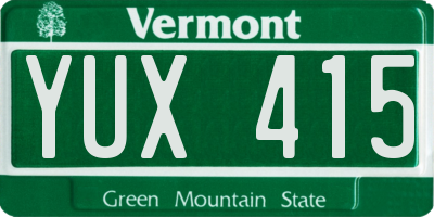 VT license plate YUX415