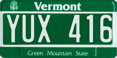 VT license plate YUX416