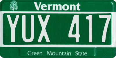 VT license plate YUX417