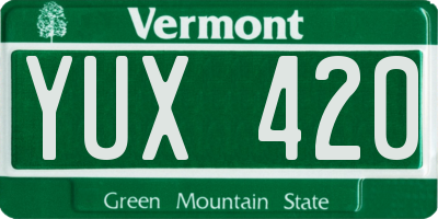 VT license plate YUX420
