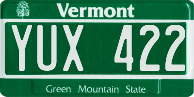 VT license plate YUX422