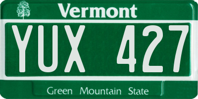 VT license plate YUX427