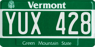 VT license plate YUX428