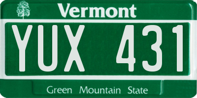 VT license plate YUX431