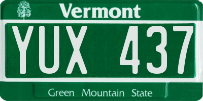 VT license plate YUX437