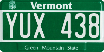 VT license plate YUX438