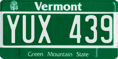 VT license plate YUX439