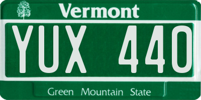 VT license plate YUX440