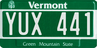 VT license plate YUX441