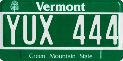 VT license plate YUX444