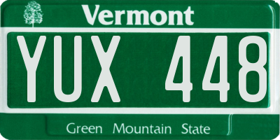 VT license plate YUX448