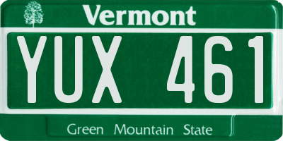 VT license plate YUX461