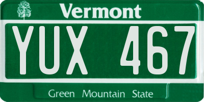 VT license plate YUX467