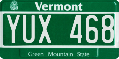 VT license plate YUX468