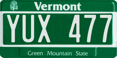 VT license plate YUX477