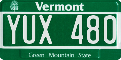 VT license plate YUX480
