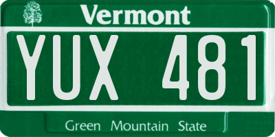 VT license plate YUX481