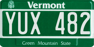 VT license plate YUX482