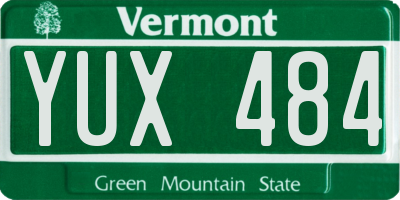 VT license plate YUX484