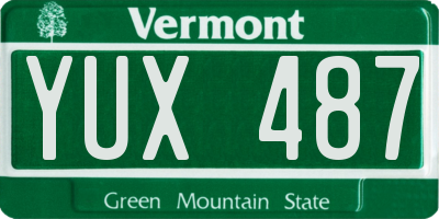 VT license plate YUX487