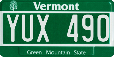 VT license plate YUX490