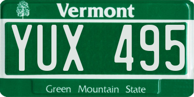 VT license plate YUX495
