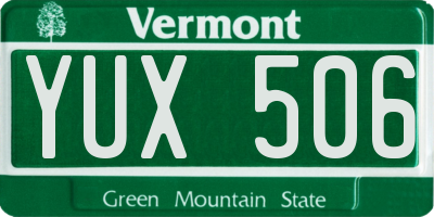 VT license plate YUX506